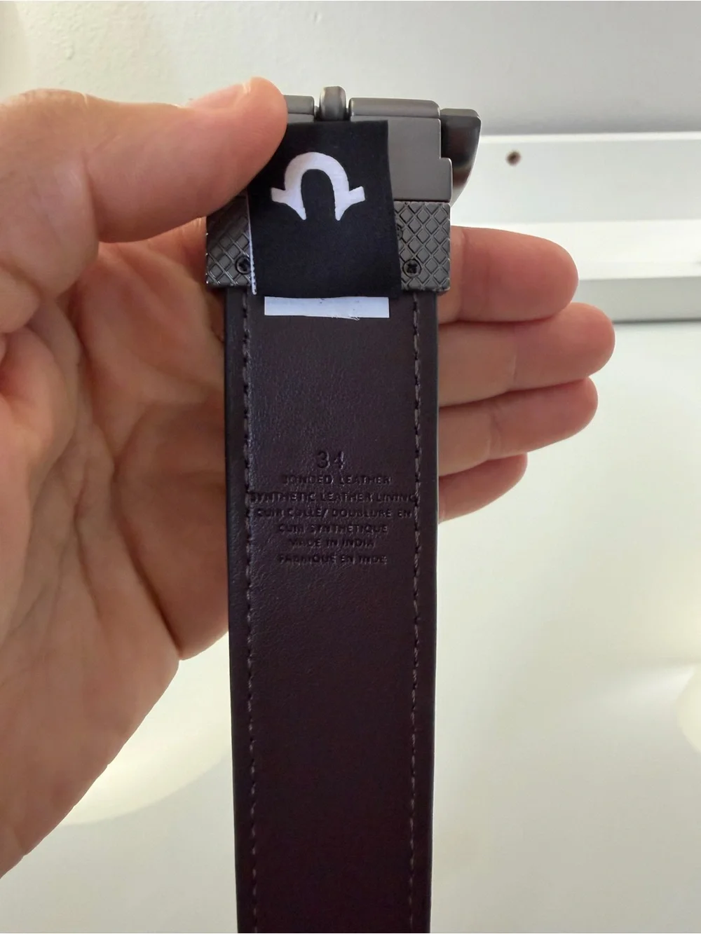 Men's True Religion Black/Brown Leather Belt Reversible Size 34